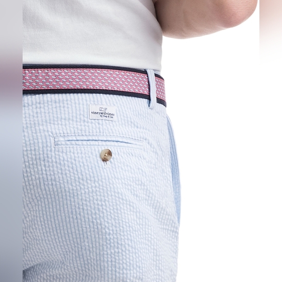 Vineyard Vines Men's Breaker Short Blue and White Striped Seersucker Size 28 28W - Picture 7 of 10
